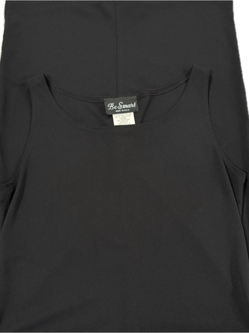 Be Smart Black Tank Sheath Midi Dress | Size 5/6 | Made in USA - Picture 3 of 3